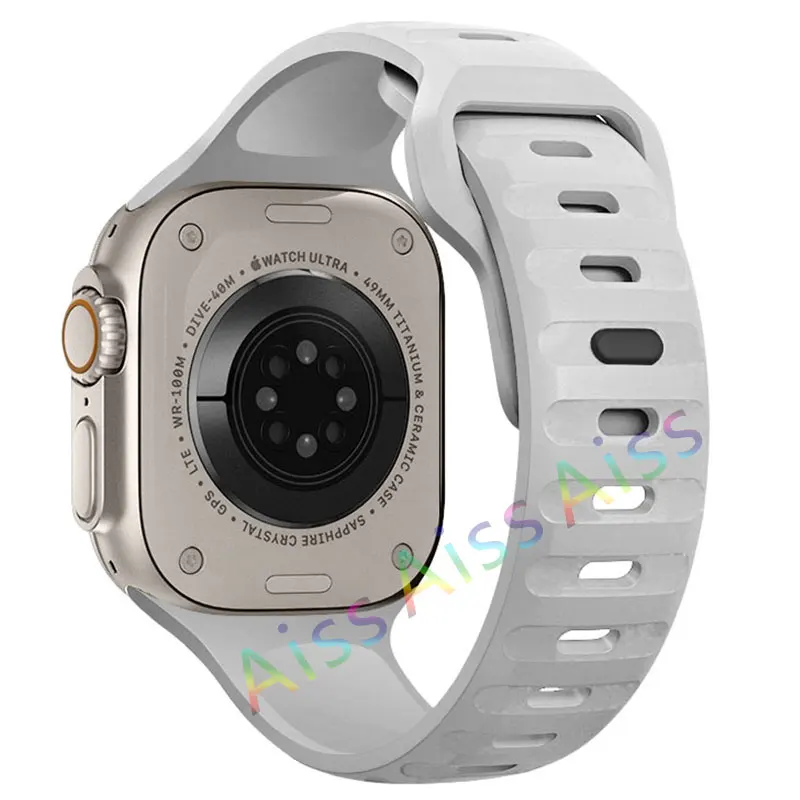 ตัวเลือกสินค้า สายซิลิโคนสีส้มกันน้ำ สำหรับ Apple Watch ทุกรุ่น