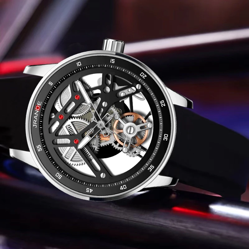 

New Sports Silicone Strap Hollow Quartz Watch Men Waterproof Luminous Fashion Mens Watches Top Brand Luxury Relogio Masculino