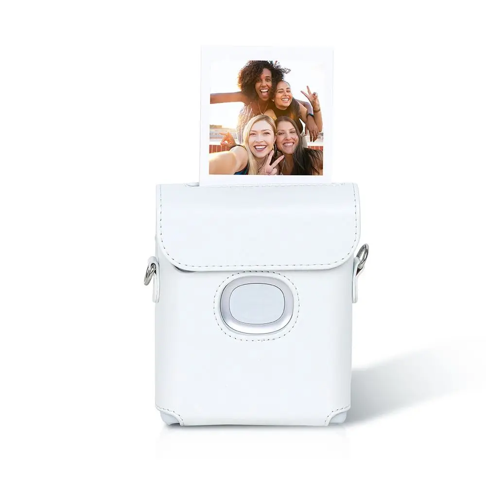 For Fujifilm Instax Square Link Printer Retro Leather Storage Bag Carrying Case Adjustable Strap Protective Cover SQ Link Pouch