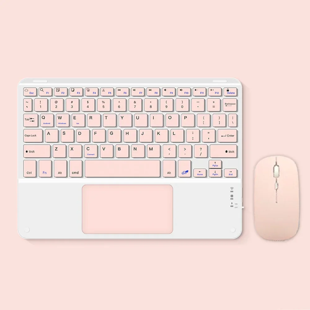 Wireless Silent Keyboard with Touchpad for Universal Bluetooth Devices