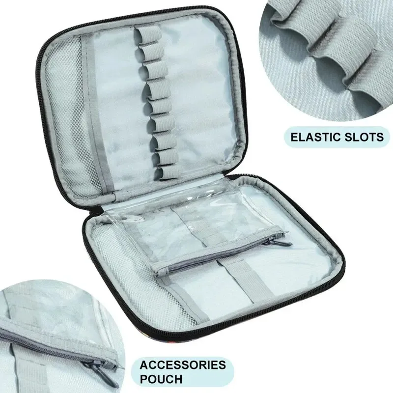Knitting Tool Organizer Waterproof Knitting Tool Organizer Multi-Compartment Crochet Hook Case with Customizable Floral Print Locking Zipper