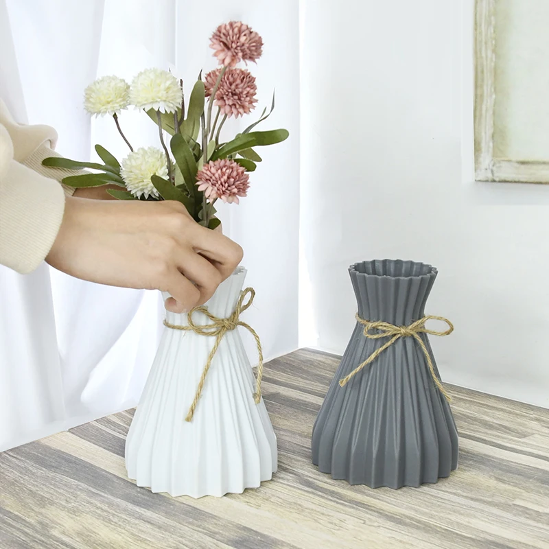 Lot de 8 pots de fleurs en plastique - Décoration moderne - Petit