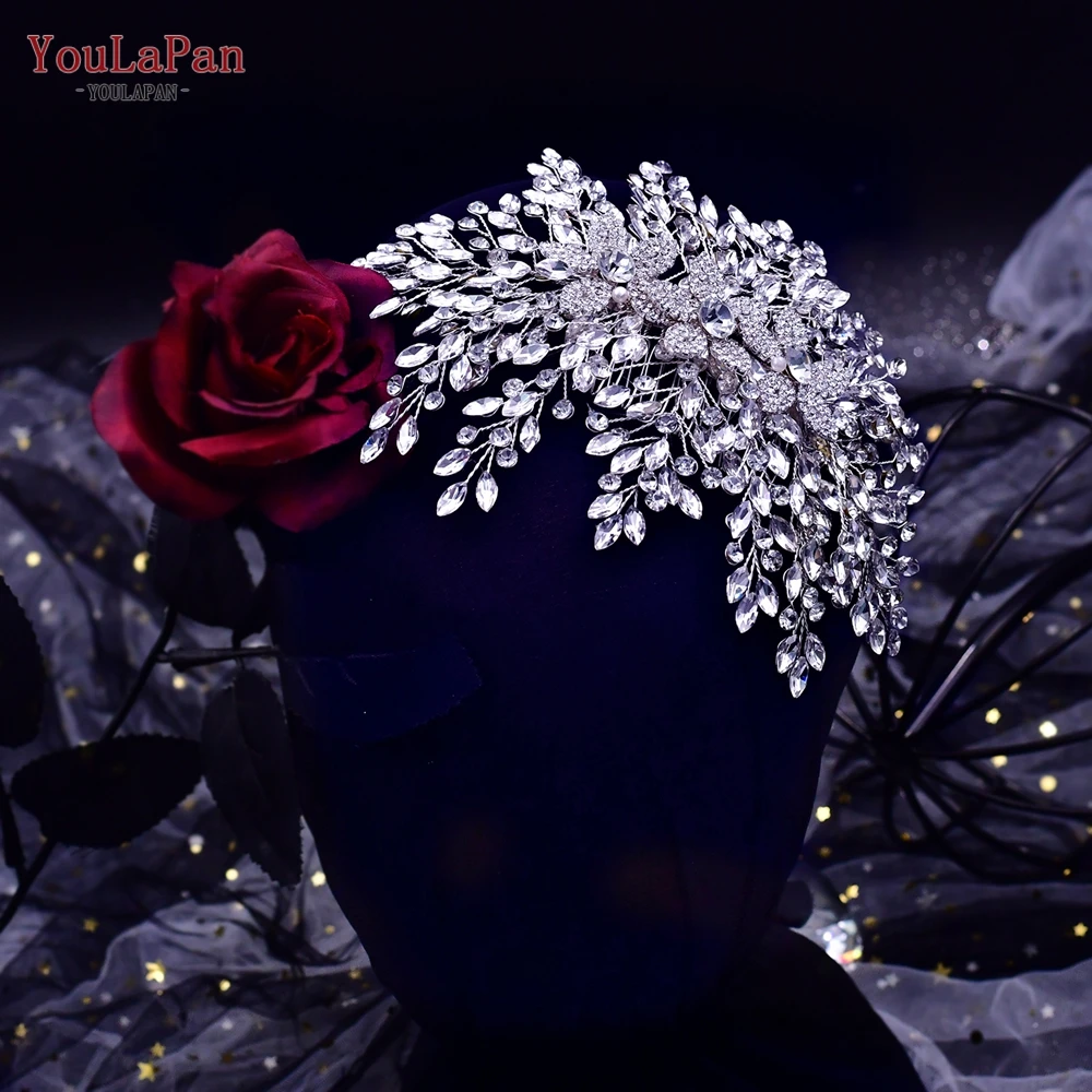 

YouLaPan HP462A Fashion Bridal Headpiece with Comb Woman Hair Ornament Bride Hair Accessories Rhinestone Wedding Headdresses