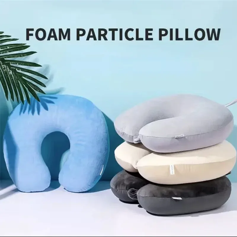 Plush Toys 1PC Soft Travel Pillow with Foam Particles for Airplanes Cars and Home Office