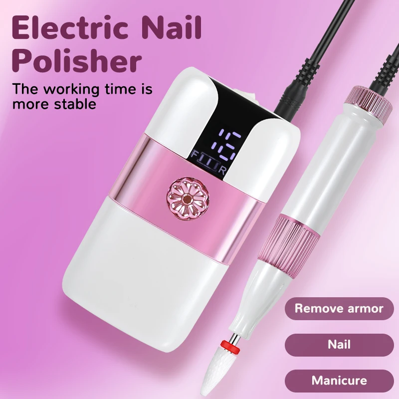 12 in 1 Professional Manicure Pedicure Kit Rechargeable Electric Cordless Nail Drill Nail File Set Hand Foot Care Home Salon Use