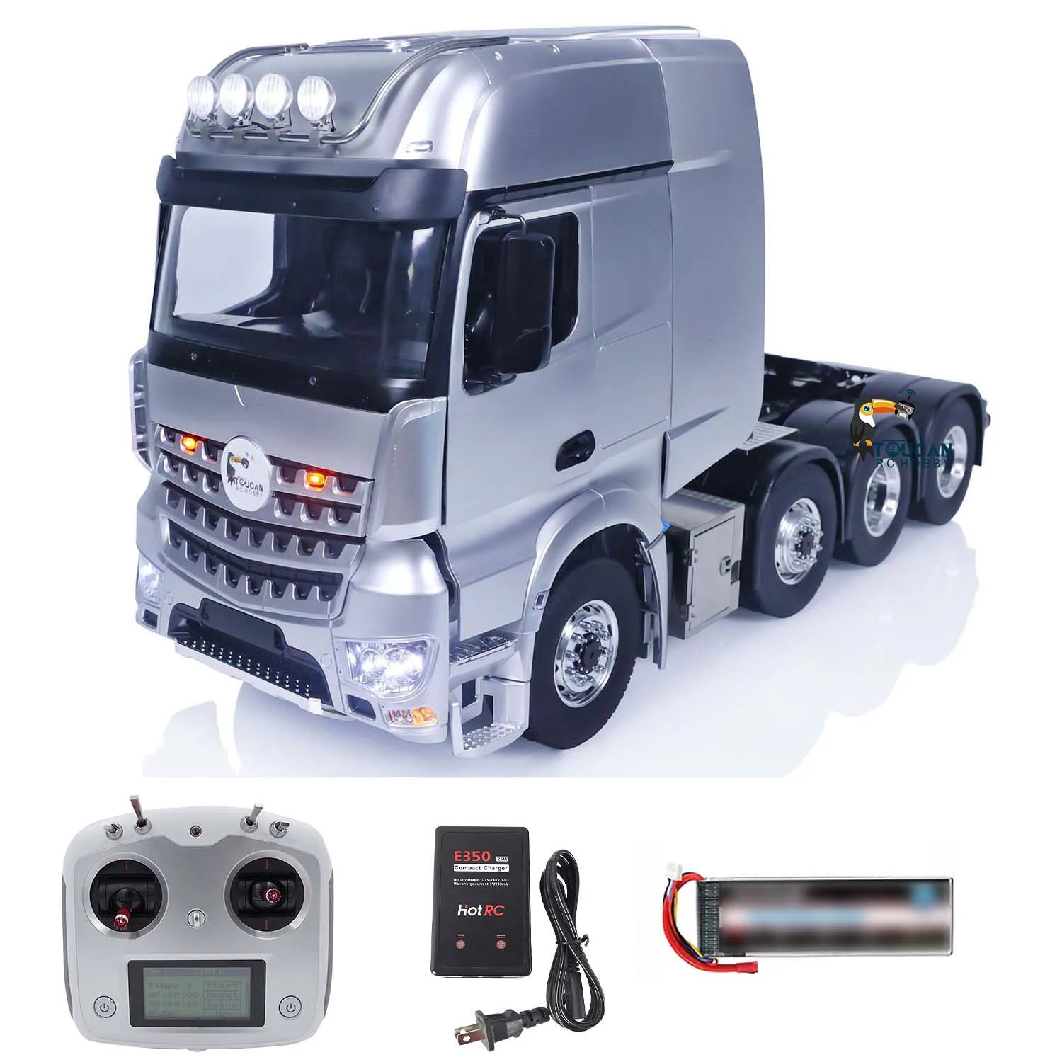 LESU 8X8 Remote Control Tractor Trucks Model 1/14 RTR RC Cars Metal Chassis Equipment Rack Lock Differential Servo THZH1539-SMT3 2