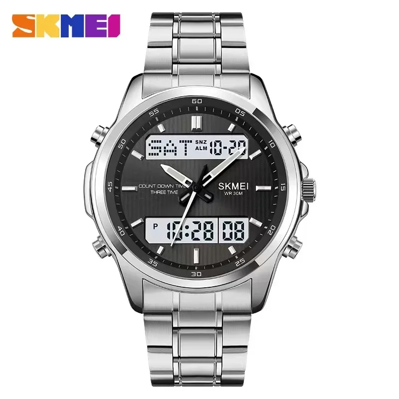 Skmei Mens Back Light Sport Watch Waterproof Alarm Clock Relogio Masculino 3 Time Countdown Timer Digital Wristwatches 2049