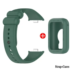 Silicone Protective Strap and Case for Smart Watch - Sports Bumper Bracelet Accessory (Deep green )