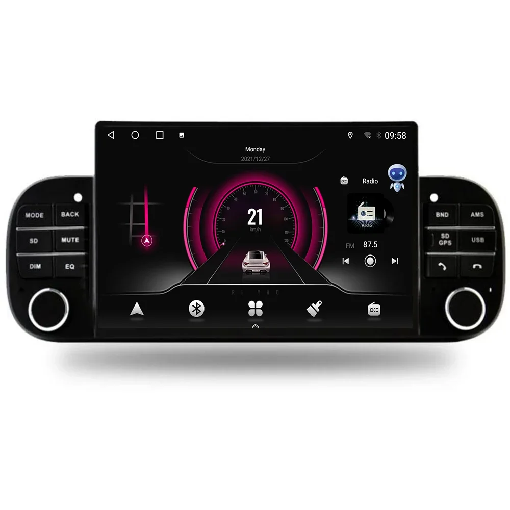Android Auto Headunit 1Din Per Fiat Panda Android Autoradio Lettore Multimediale Gps Auto Sistema Intelligente Schermo Ips 48Eq Wifi 5G