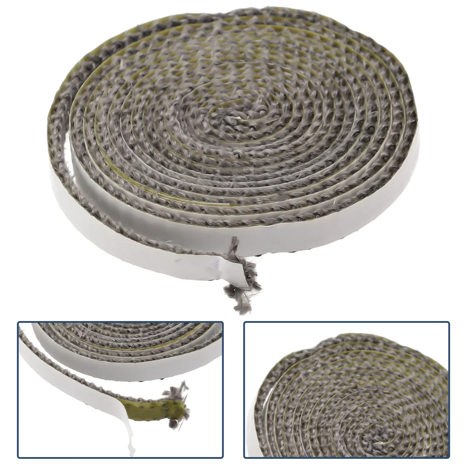 Fiberglass Self Adhesive Glass Seal Stove Fire Rope Heat Ex-changer Furnace Kiln Seals High Temperature Sealing Strip 10/15MM