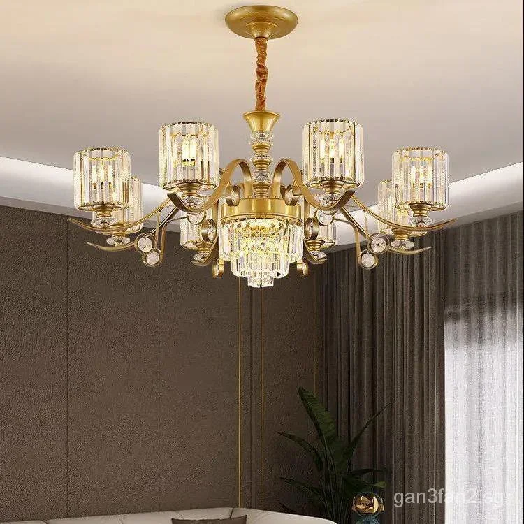 

European-style light luxury chandelier crystal lamp modern simple living room lamp luxury atmosphere upscale villa home dining