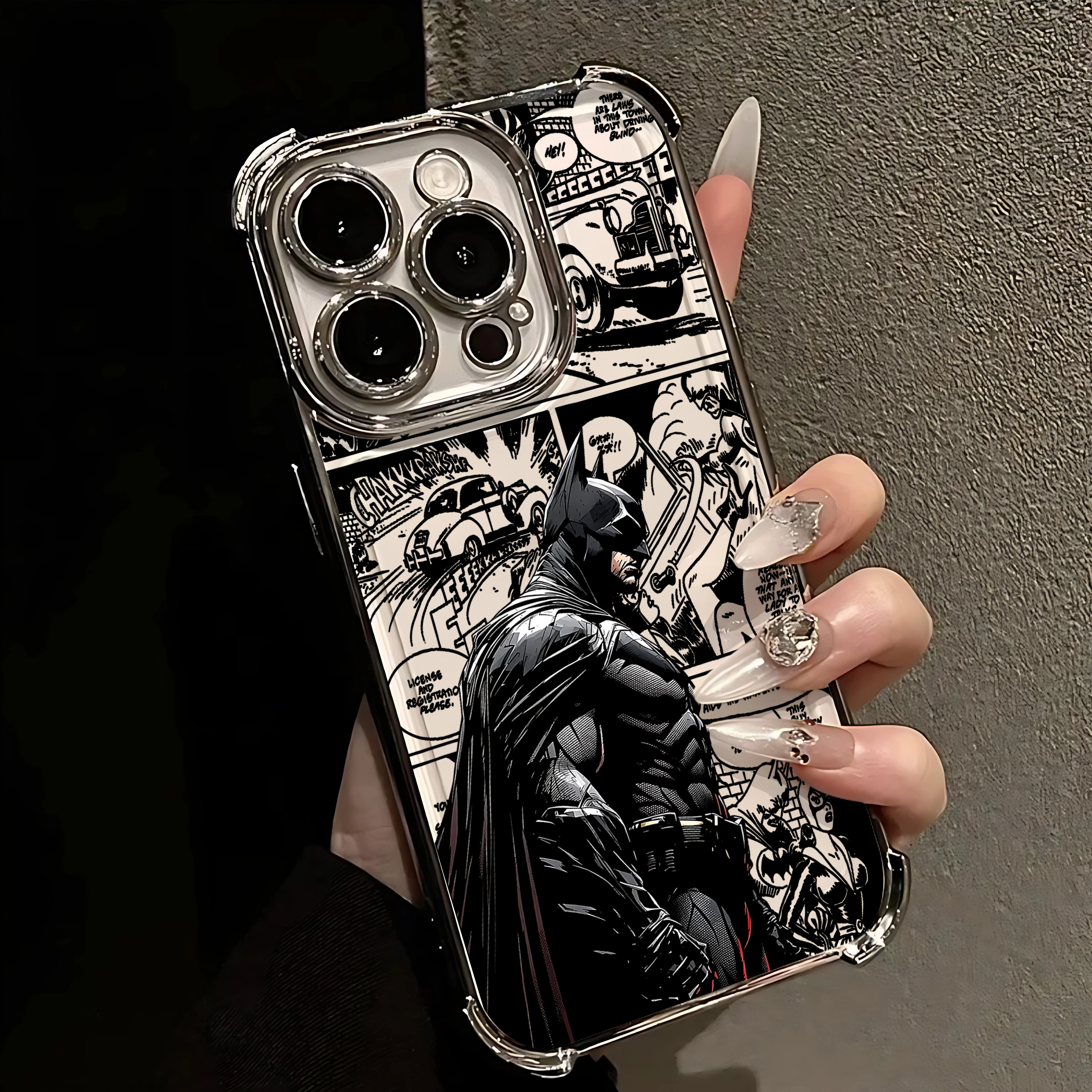 Sleek Anti-Fall Batman Plating Phone Case