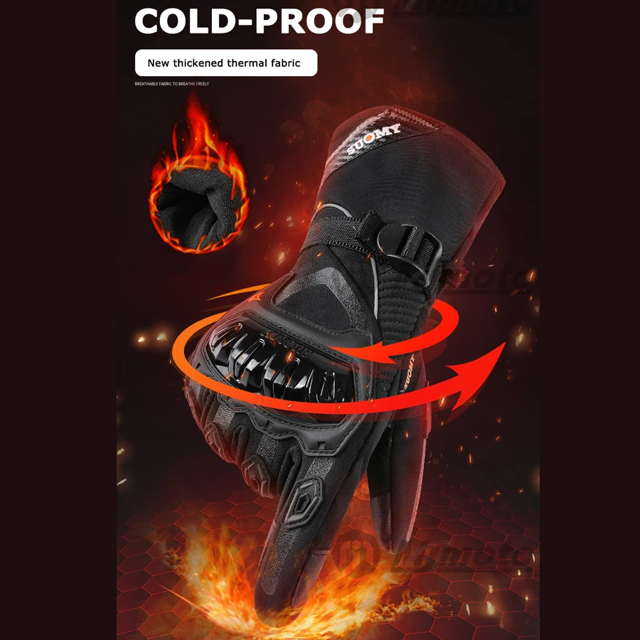 Motorcycle Gloves SUOMY Waterproof Winter Warm Moto Protective Touch Screen