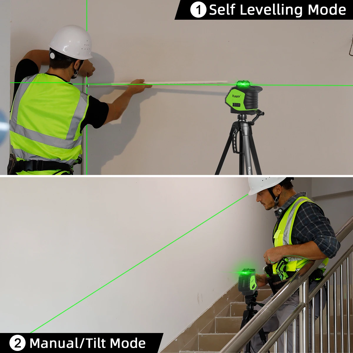 Green Laser Level With 2 Plumb Laser Dots,Self-Leveling 360° Coverage Laser Leve