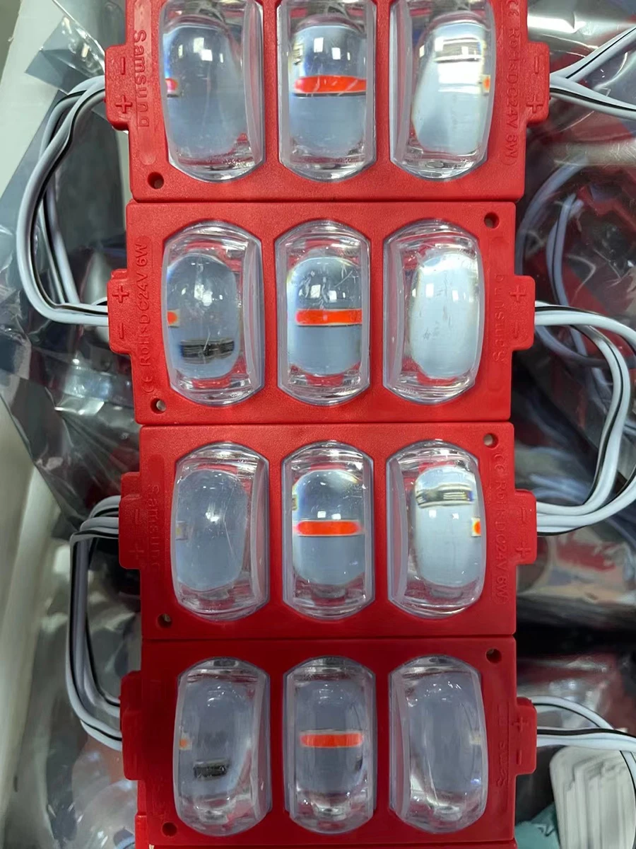 100개/세트 자동차용 플래시 RGB LED 아이즈 SMD3030 DC12V 3칩 3W IP65 휠 브로우 광고 박스 자동차