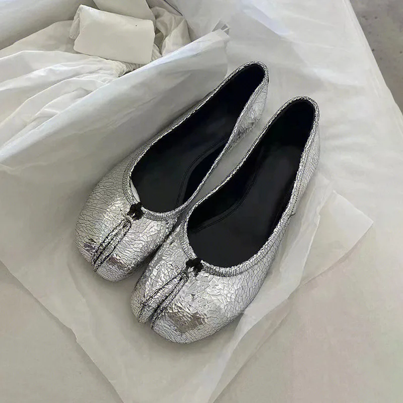 2024 Tabi Broken Mirror Ballerina Women Slip-ons Metallic Split Toe Ballet Flats Luxury Brand Designer Girls Casual Flat Shoes 3