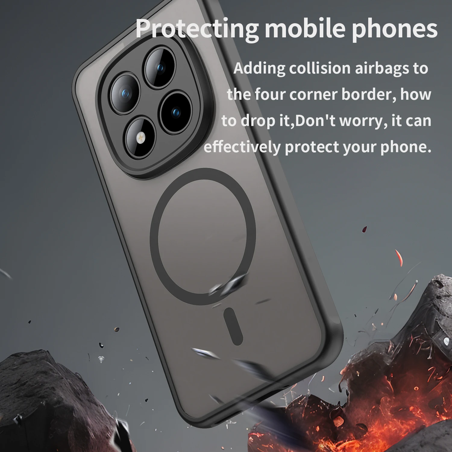 Magnetic Luxury Shockproof Wireless Matte Translucent Phone Case