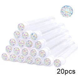 Reusable Eyelash Brush & Mascara Wand Case - 20-Pack Dust-Proof Makeup Applicator Tubes, Wholesale (Silver glass)