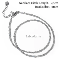 Colliers minimalistes en Lapis Lazuli, petites perles, à la mode, en pierre naturelle, Unakites, Labradorites, ras du cou, cadeaux de Yoga pour femmes 3
