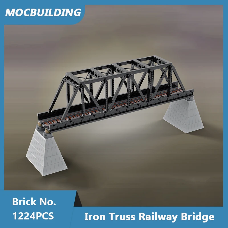 

MOC Building Blocks Iron Truss Railway Bridge Model for City Trains DIY Assembled Bricks Creative Children Toys Gifts 1224PCS