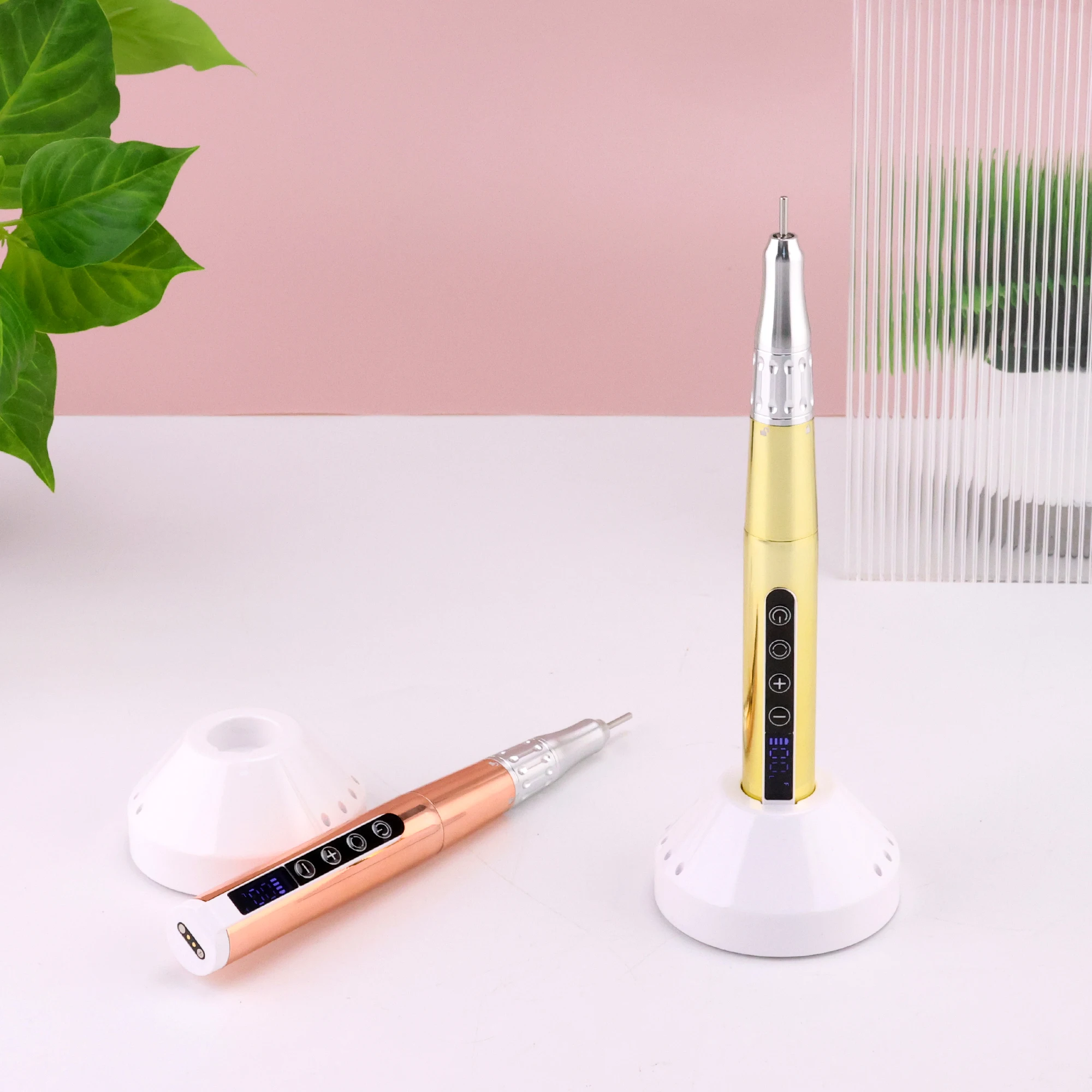 65w Portable Coreless Motor Cordless Nail Drill 35000RPM Electric Handle Pen Drill Pedicure Rechargeable Handpiece LCD Display 5