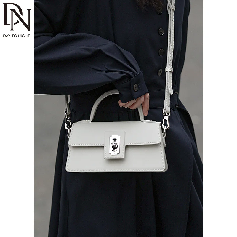 DN Genuine Leather Women's Crossbody Bags Classic Top Handle Handbags for Women Fashion Simplicity Real Cowhide Ladies Purse