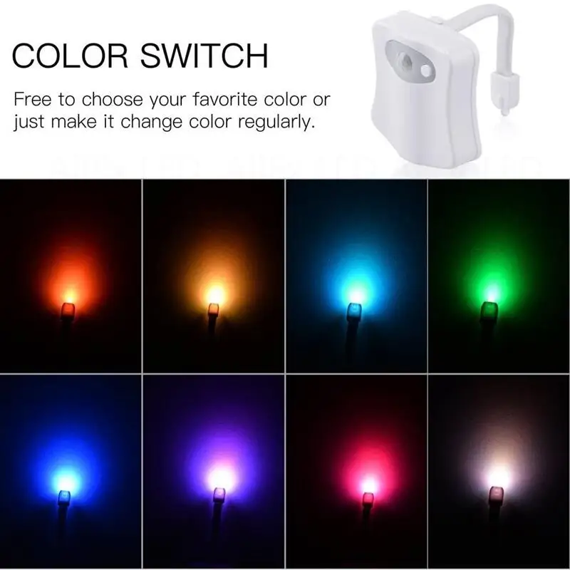 16Colors Smart PIR Motion Sensor Toilet Seat Night Light Waterproof Backlight For Toilet Bowl LED Luminaria Lamp WC Toilet Light dinosaur lamp