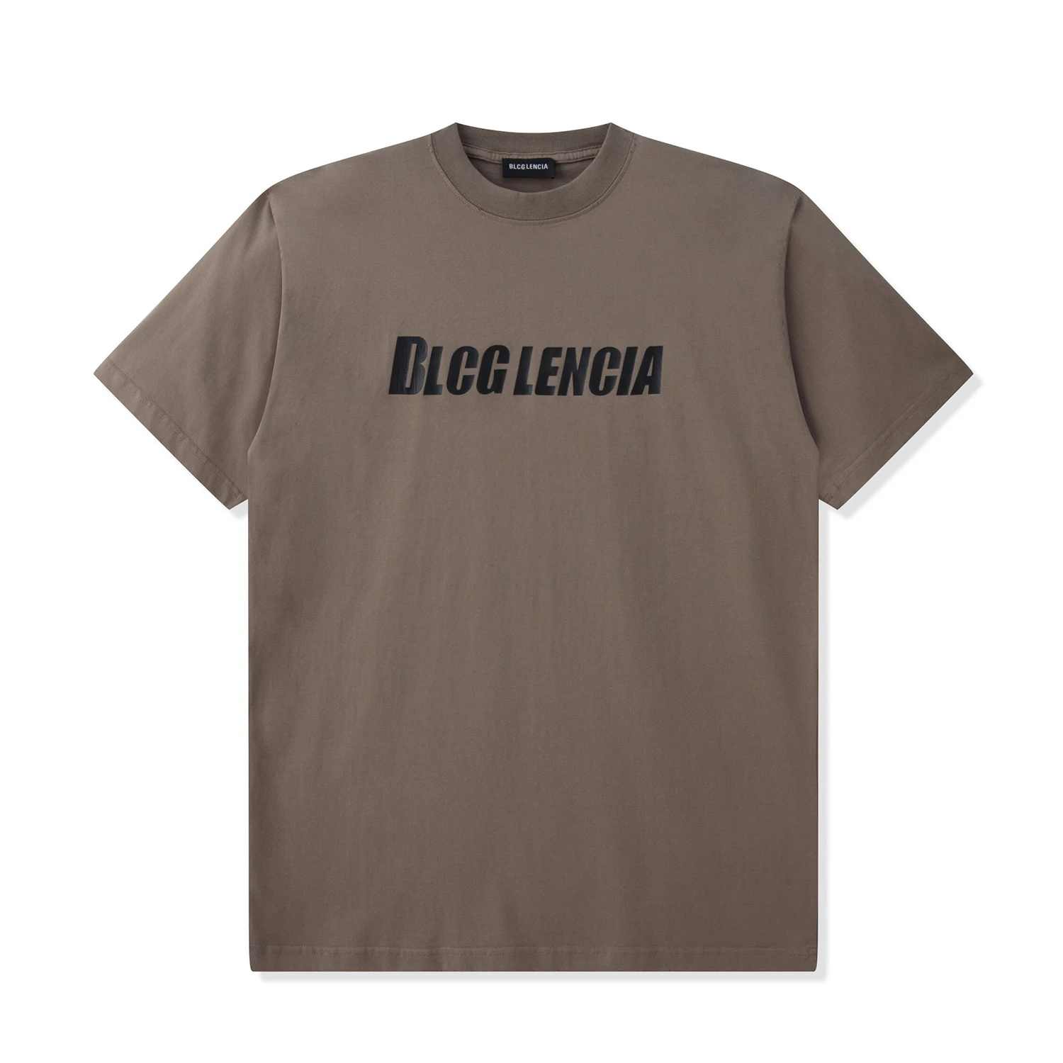 

BLCG LENCIA Mens Summer Oversize 100% Cotton Fabric Letter Print T-shirt Unisex Washed Vintage Tops BL110