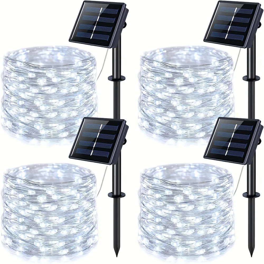 Solar-Powered Waterproof LED Fairy String Lights for Outdoor Holiday and Party Decor