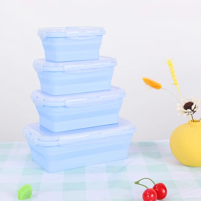 Boîte à Bento pliante en Silicone 3 pièces/ensemble boîte à déjeuner Portable pliable pour la vaisselle alimentaire récipient alimentaire bol boîte à déjeuner vaisselle 5