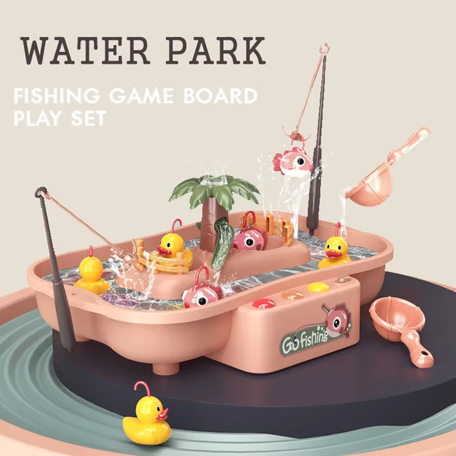 2022 Child Toy Magnetic Fishing Music Electric Circulation Fishing Duck Fishing Platform Water Play Game Toys for Kids Gift 2