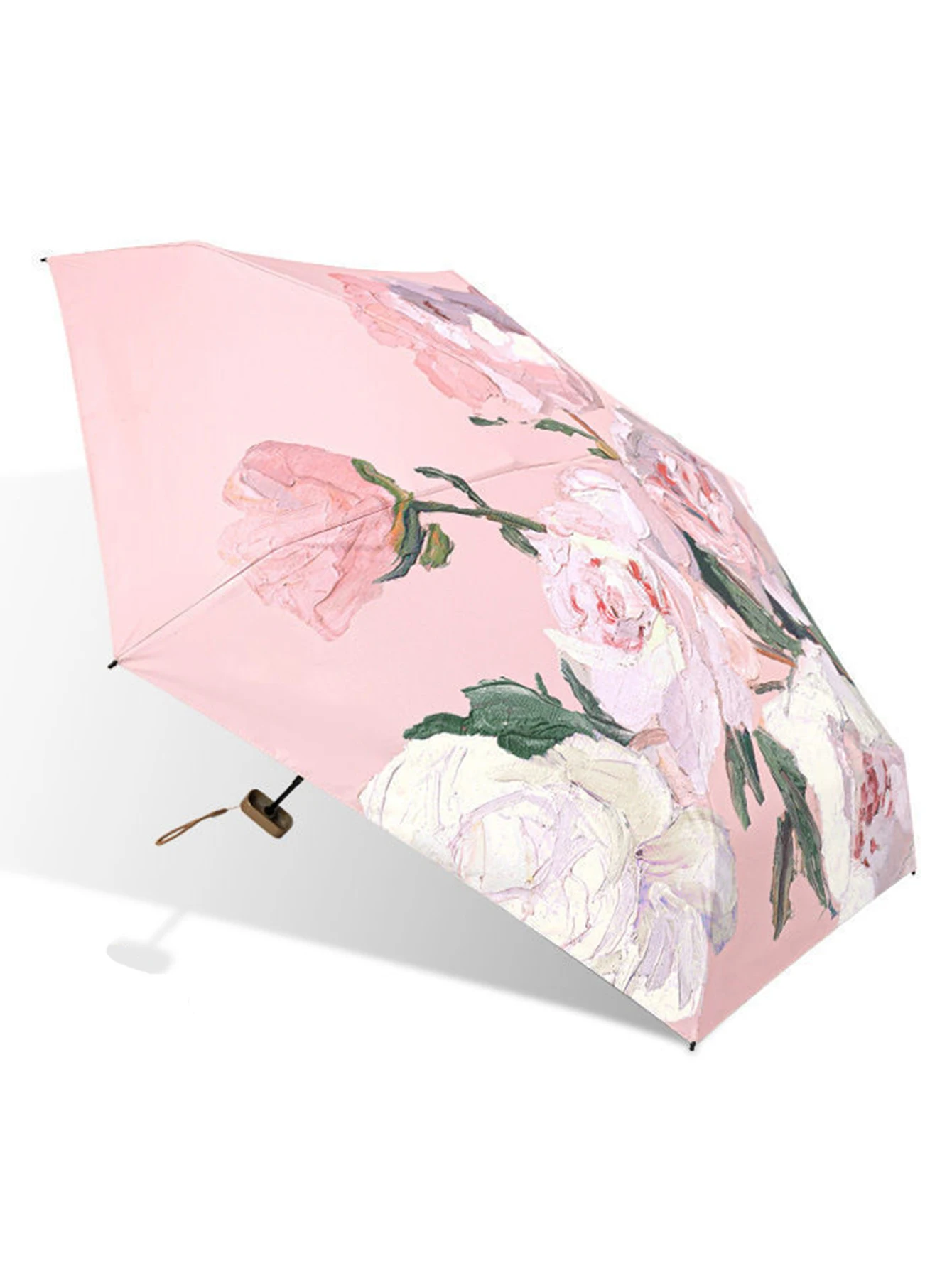 Women's Mini Black Rubber Sunscreen UV Sunshade Umbrella Compact and Convenient Capsule Sun Umbrella Six Fold