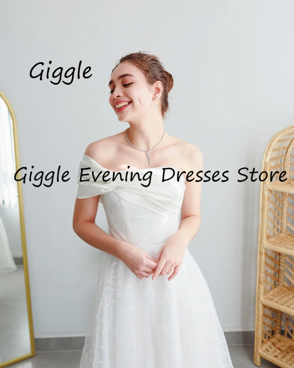 

Giggle Tulle A-line One-shoulder Ruffle Formal Elegant Prom Gown Ankle Length luxury Evening Party Dresses for Women 2023