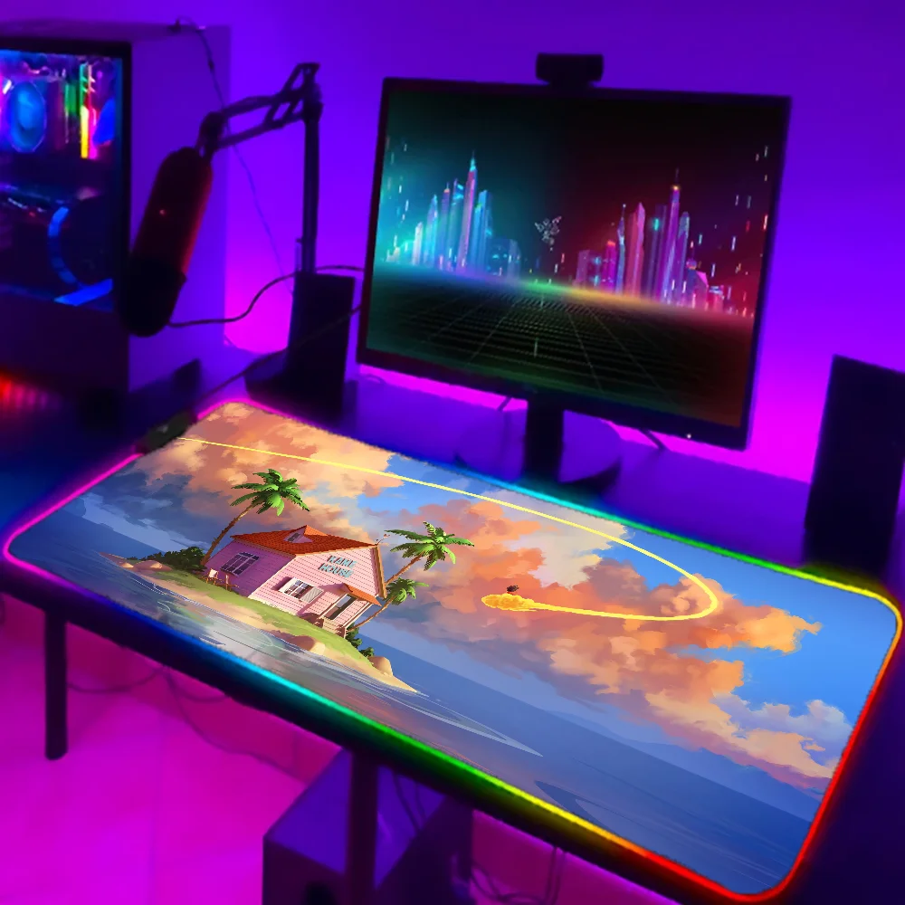 1pc Japan Anime D-Dragon Balls XXL RGB Gaming Mouse Pads HD Black Gamer Accessories Large LED 2
