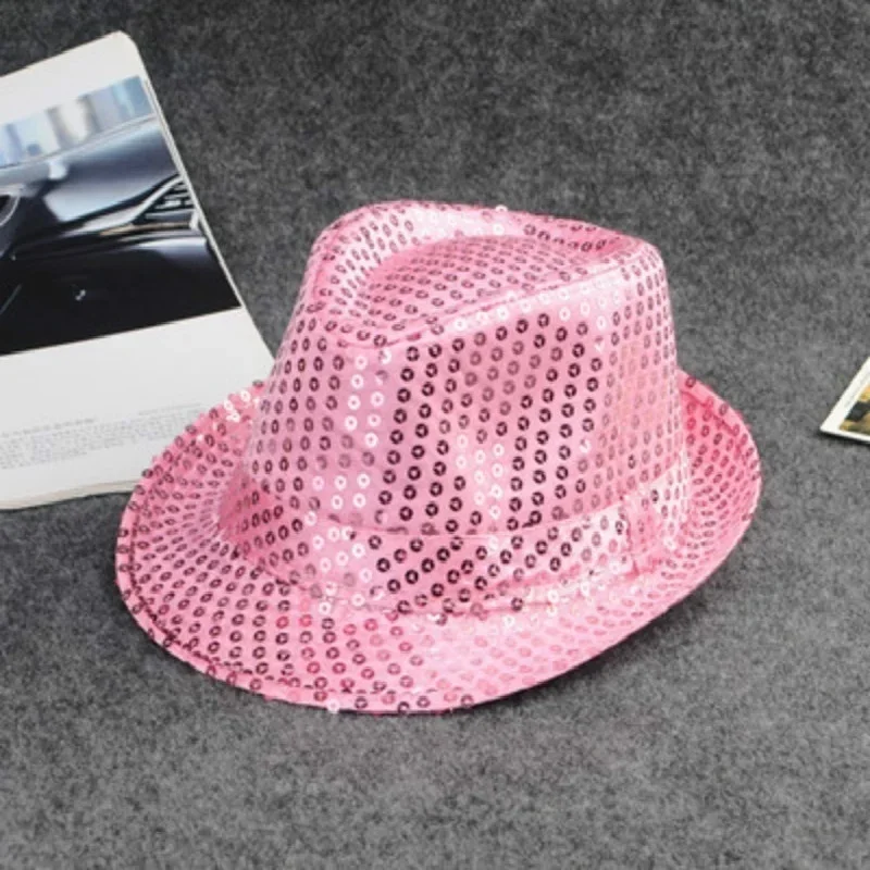 Stage Performance Sequined Hip-hop Hat Children's Day Dance Performance Jazz Hat Men And Women Festival Parties Sequined Top Hat