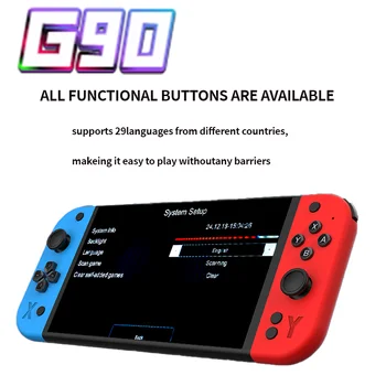 G90 console di gioco portatile arcade ad alta definizione da 7 pollici 64 GB 4000 mAh per controller di gioco TV retrò nostalgico PSP/PS1