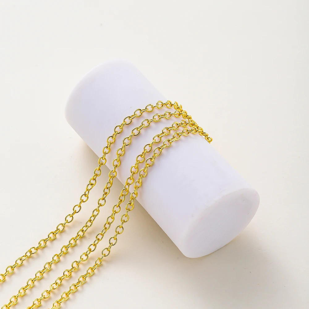 Gold-Plated Round Cross Chains Necklace