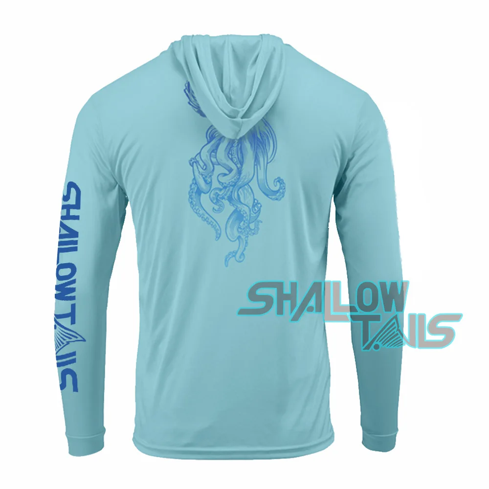 Shallow Tails Fishing Shirt Performance UV Protection Hood Long Sleeve
