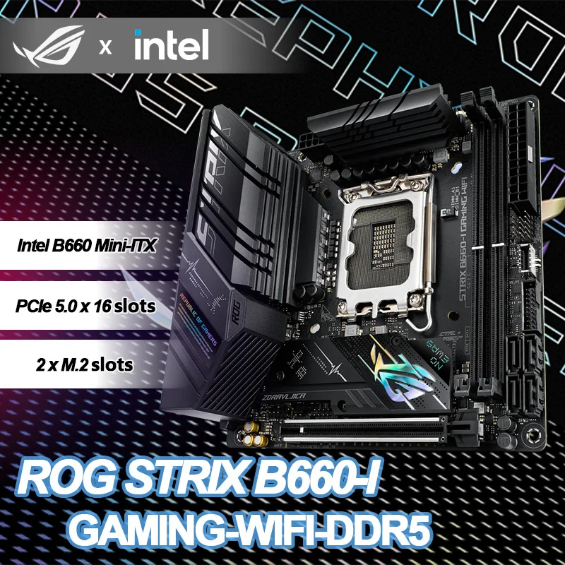 Placa-mãe Asus-Rog Strix B660-I Gaming, Wi-Fi, DDR5, Mini-ITX, Intel ...