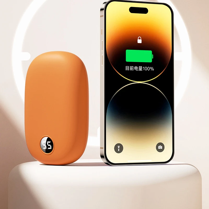 Portable Hand Warmer Electric Heater 2 In 1 USB Rechargeable Handy Warmers Winter Handheld Warmers Heater Electric Heater Warmer 10000mAh Hand Warmer Power Bank