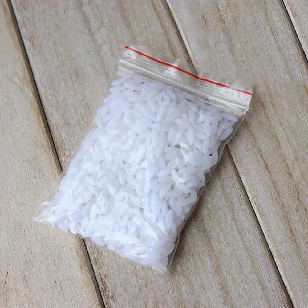 Creative Artificial Rice Model PVC Interesting White Miniatures Fake Rice Cabinet Ornaments Handmade Chinese Grain Model 1Pcs food model,food photography props