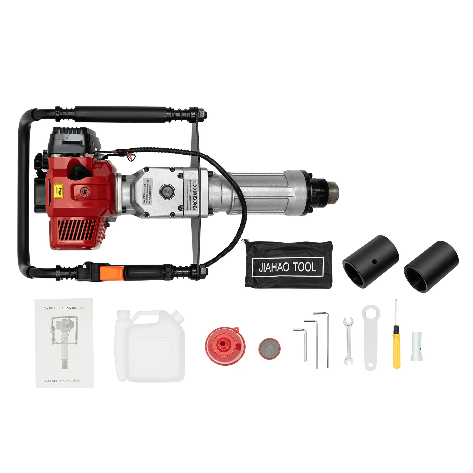 52cc 2 Stroke Gas Powered T Post Driver Piledriver with Vibration Absorbing Springs Petrol Engine Fence Farm Push Pile Excavator 6