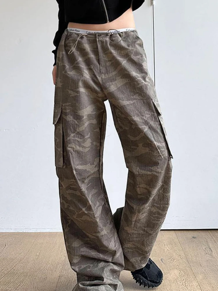 

Брюки-карго Женские повседневные, однотонные, свободные, с карманами