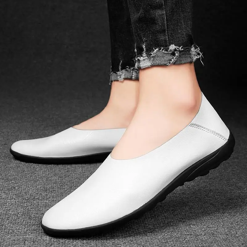 

Moccasins Leather Shoes Men's Leather 2024 Summer New Loafers Casual Shoes Men's Transparent