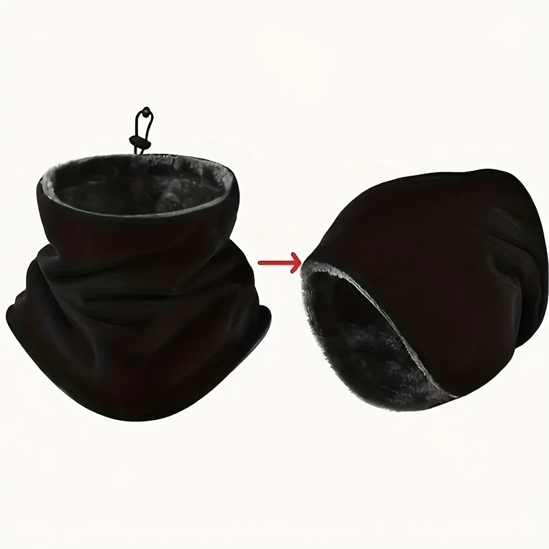 1PC Men's Heavy-Duty Thermal Balaclava Face Mask - Windproof Fleece Lining & Breathable Neck Gaiter for Skiing, Cycling