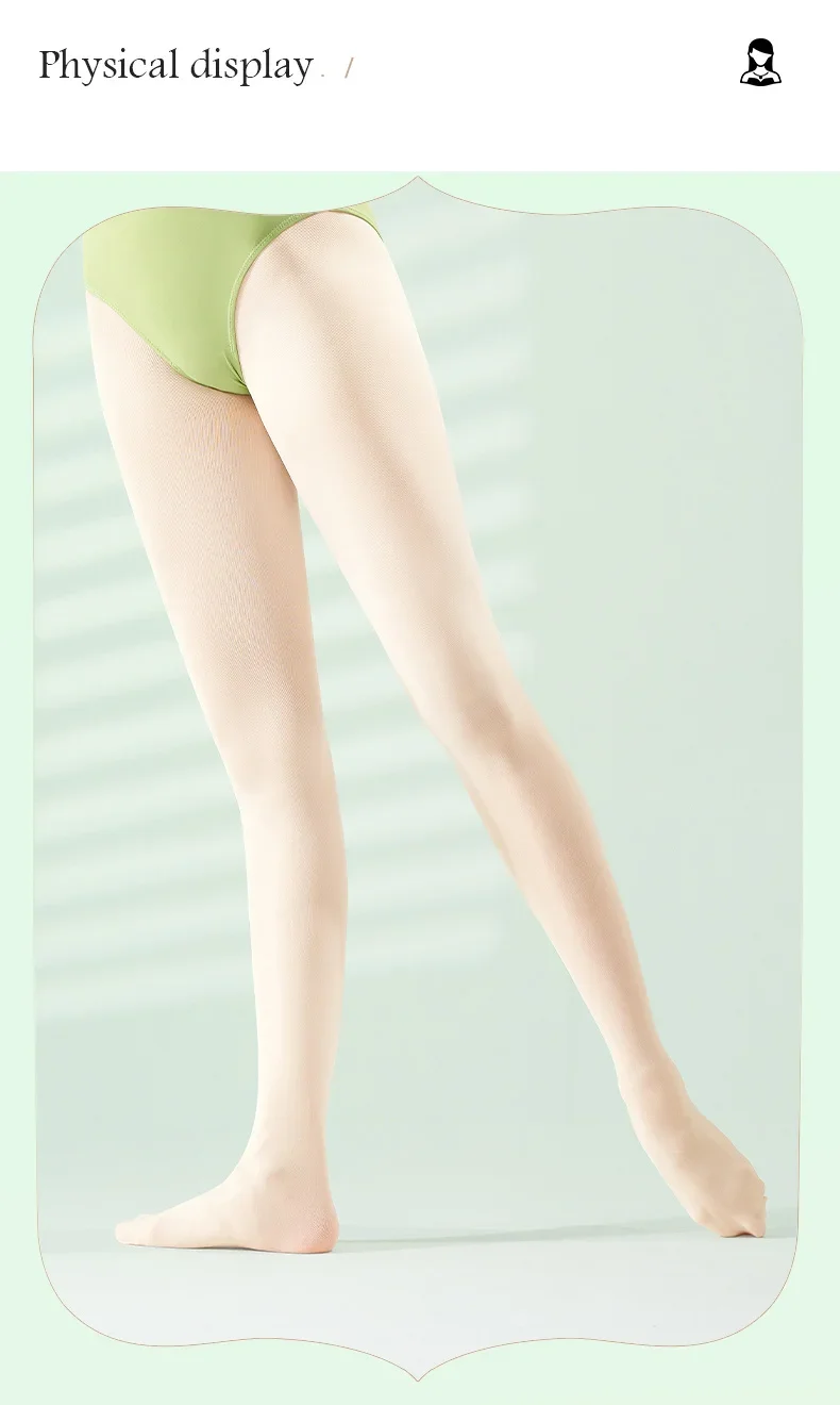 Professionelle Ballettstrumpfhose, Auftritte für Damen und Mädchen, weiche Tanzstrumpfhose, 60D-Tanzstrumpfhose, nahtlose Strümpfe mit Loch – Detail 3