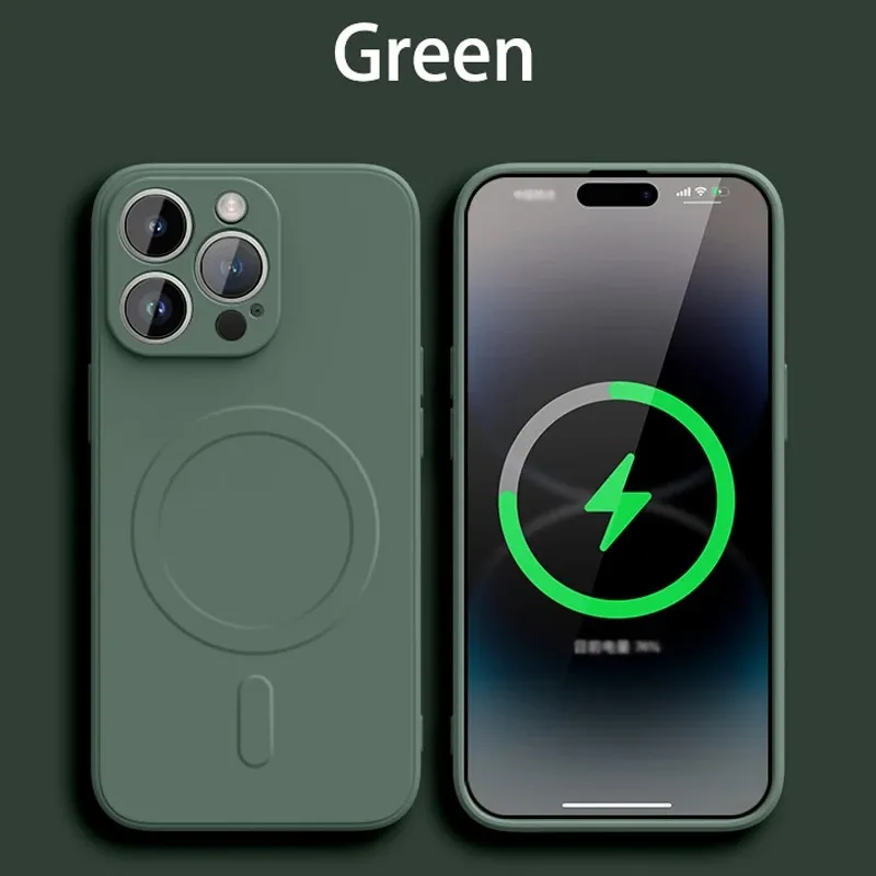 Magnetic Wireless Charging Liquid Silicone Phone Case with Magsafe Compatibility