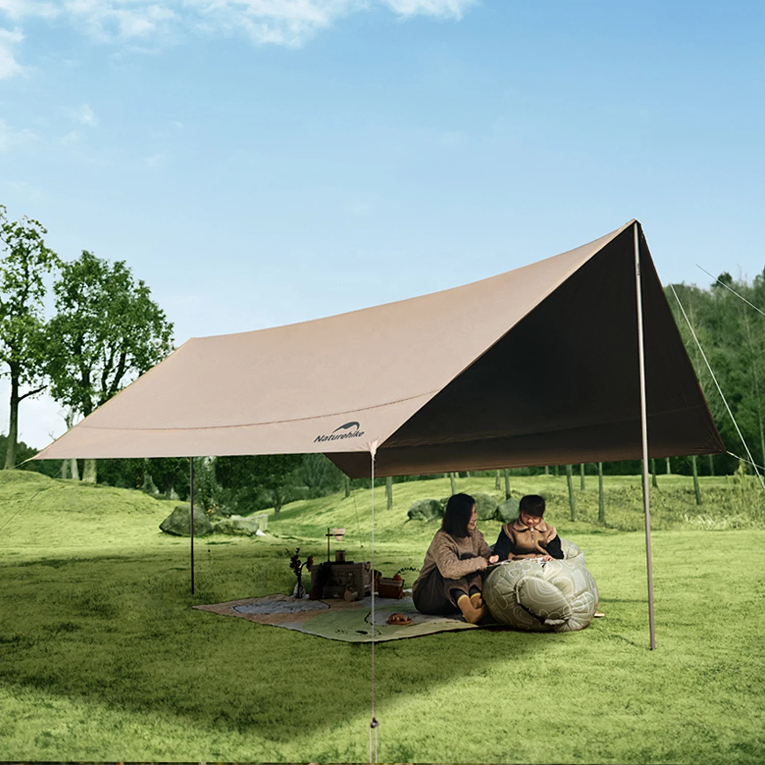 Naturehike Camping Sun Shelter Awning UV Protection UPF2000+ Waterproof PU18000 Outdoor Tarp Sunshade Canopy Black Vinyl Awning waterproof tarpaulin waterproof tarp tarpaulin rain cover ultralight tarp camping canopy