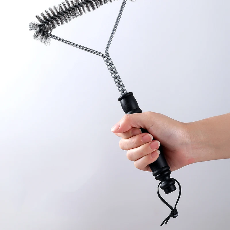 Grill Brush Cleaning Tool Stainless Steel Bristles Non-Stick Cleaning Brush Triangle Wire Barbecue Kit Kitchen Accessories
