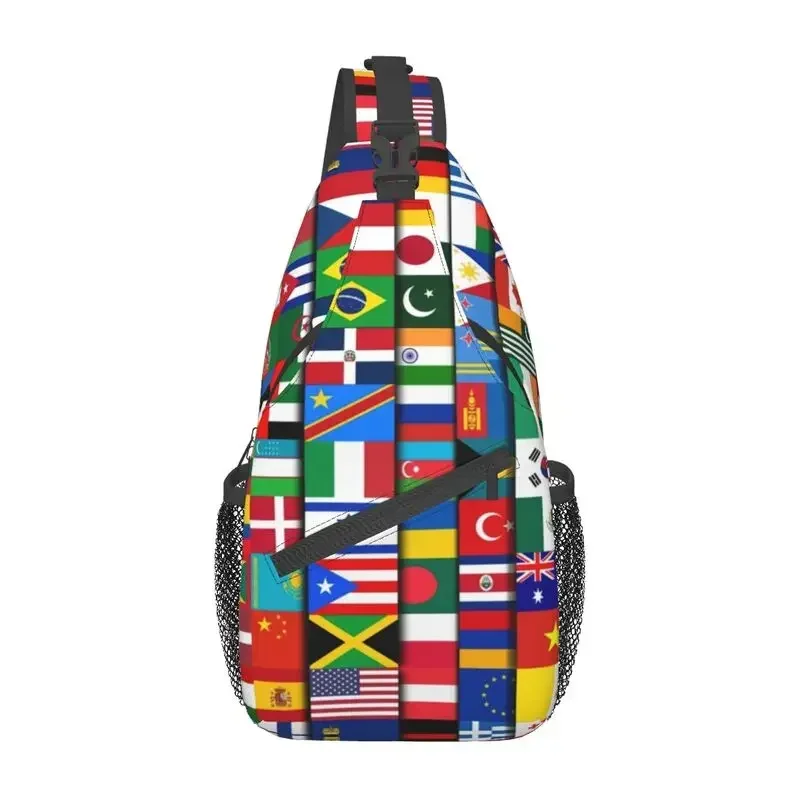 

60 Flags Of The Countries Of The World Sling Bags for Travel Hiking International Gift Chest Crossbody Backpack Shoulder Daypack